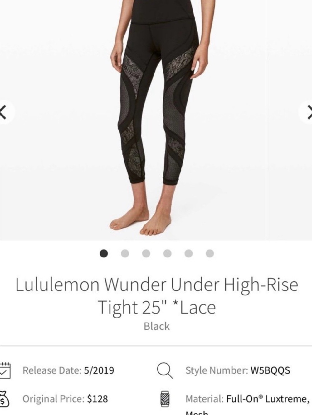 lululemon athletica Wunder Under High-Rise 25" Lace Tight - Black